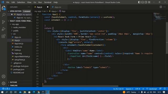 React Hook Form Validation With PrimeReact смотреть онлайн