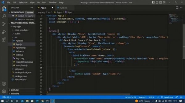 React Hook Form Validation With PrimeReact