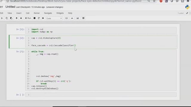 Face and eyes detection with opencv python | Object detection on live video смотреть онлайн