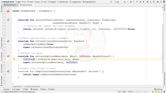 Options Menu Fragment - Android Studio - Kotlin смотреть онлайн