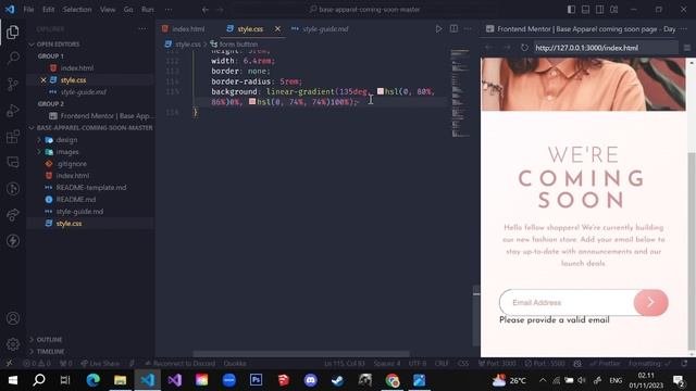 Base Apparel coming soon page | Frontend Mentor | #Day15 смотреть онлайн