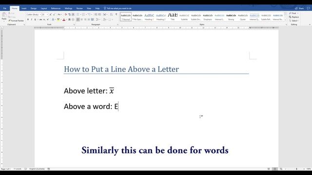 How to Put a Line Above a Letter in Word смотреть онлайн