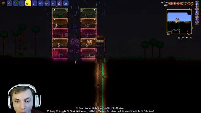 Playing Terraria on Expert Live! (Base Building and Cave Exploring) Part 2 смотреть онлайн