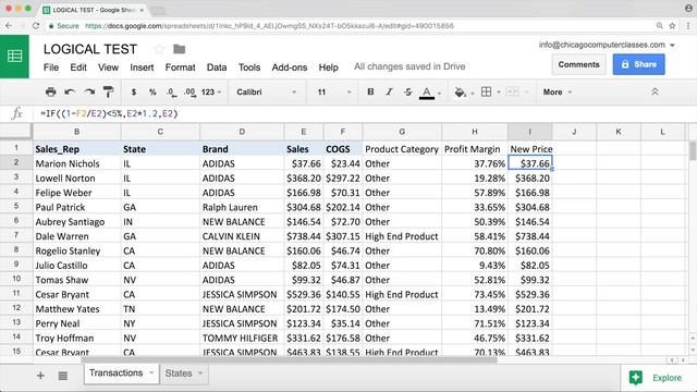 Google Sheets IF & IFS Functions - Formulas with If, Then, Else, Else If Statements смотреть онлайн