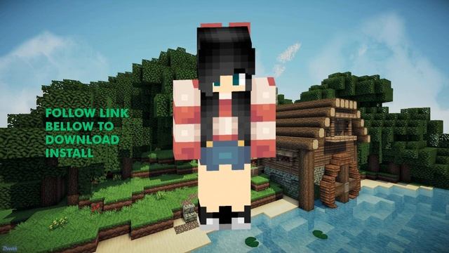 Free Cute Black Hair Girl Minecraft Skin ⚡ Download Links ⚡ Cute Black Hair Girl