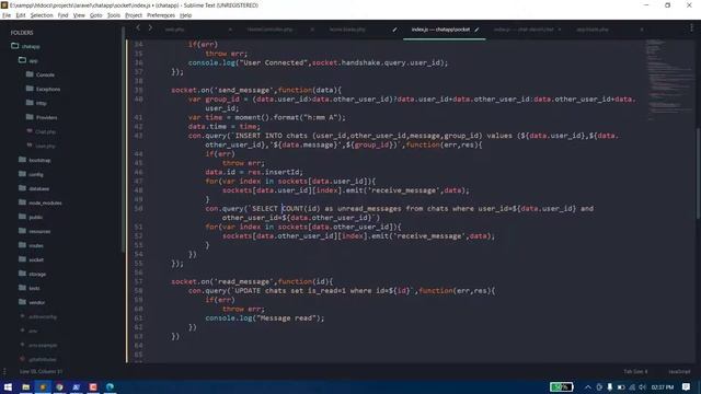 Laravel Chat App using Node JS and Web sockets | Update unread count like WhatsApp смотреть онлайн