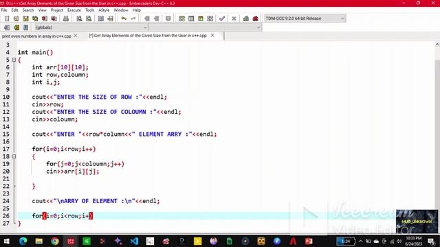Get Array Elements of the Given Size from the User in c++ смотреть онлайн