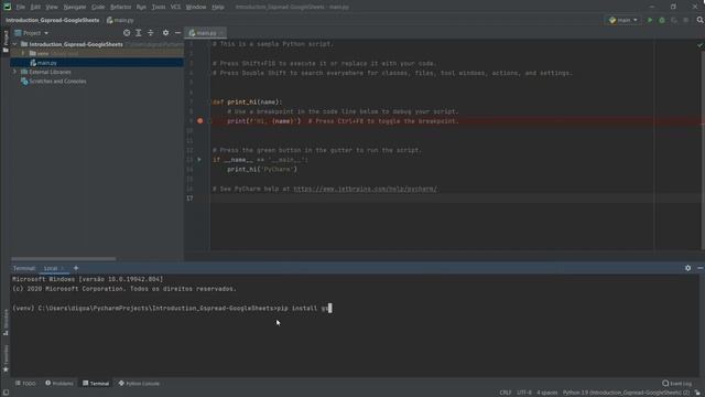 8th Step: Install Gspread API. смотреть онлайн