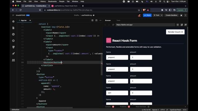 React Hook Form - useFieldArray смотреть онлайн
