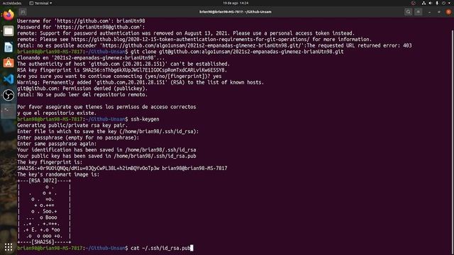 Generar clave SSH Ubuntu + Agregarla a Github + Clone con SSH смотреть онлайн