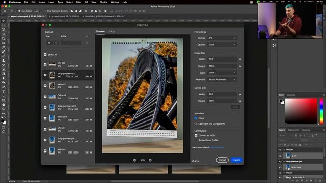 Photoshop | How to save photos in multiple size versions смотреть онлайн