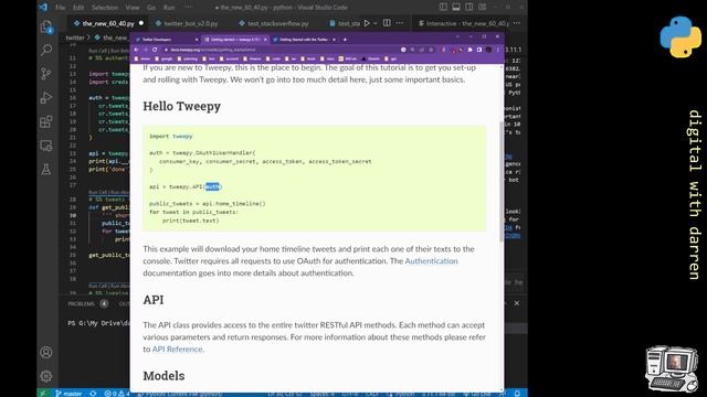 how to make a twitter bot (real time) in Python - part 3 смотреть онлайн