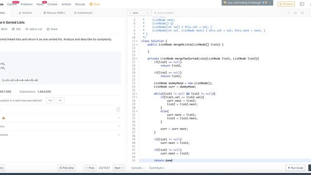 LeetCode - Merge k Sorted Lists смотреть онлайн