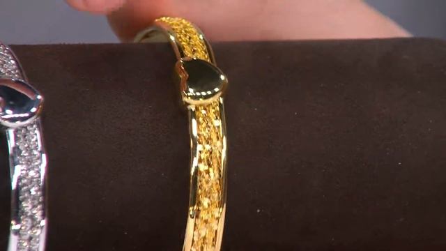 Bronzo Italia Double Row Margherita Chain Inlay Round Bangle with Gabrielle Kerr смотреть онлайн