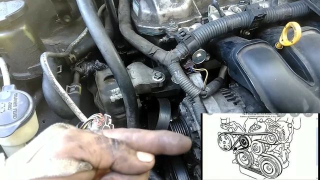 03-08 Toyota corolla serpentine belt replacement..... Como quitar LA banda del alternador смотреть онлайн
