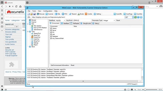 SQL Injection in web applications with WebCruiserWVS webscanner смотреть онлайн