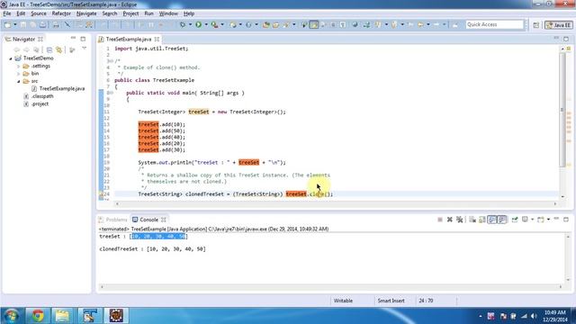 How to clone TreeSet? | TreeSet (Clone) смотреть онлайн