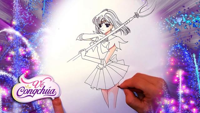 Vẽ Thủy Thủ Sao Thổ Sailor Saturn trong phim hoạt hình Thủy Thủ Mặt Trăng (Sailor Moon) смотреть онлайн