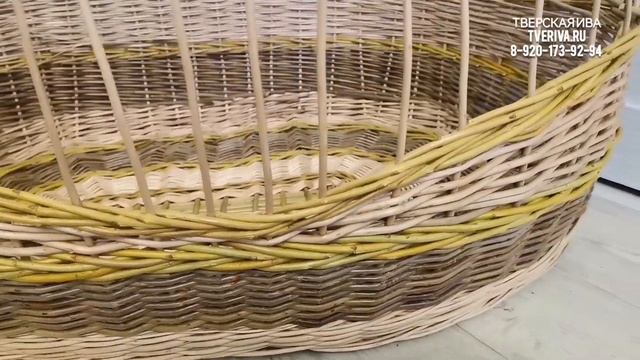 Тверская ива. Плетение из ивовых прутьев лежанки для собаки. смотреть онлайн