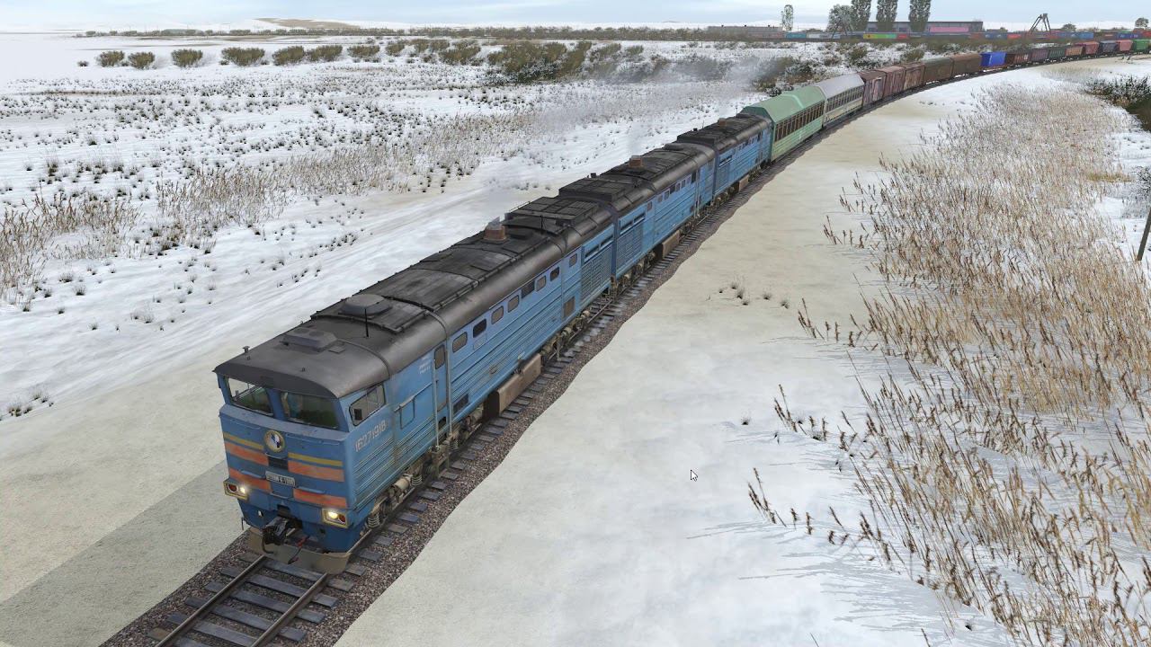 Trainz 19, Жетыген - Капчагай на 3ТЭ10М-К-1096 смотреть онлайн