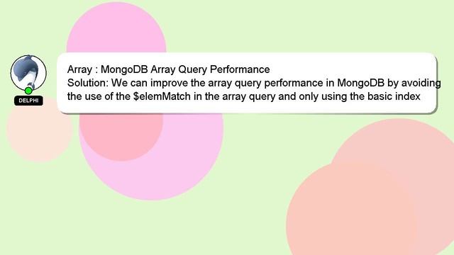Array : MongoDB Array Query Performance смотреть онлайн