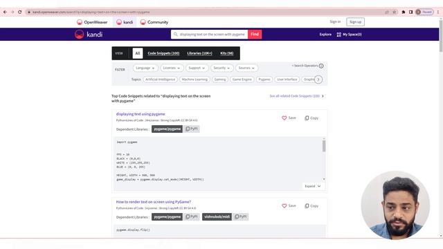 Displaying text on the screen with Pygame | kandi Use Case смотреть онлайн