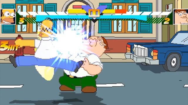 Homer Simpson ( The Simpsons) vs Peter Griffin (Family Guy) - Ultimate Mugen Fight 2015 смотреть онлайн