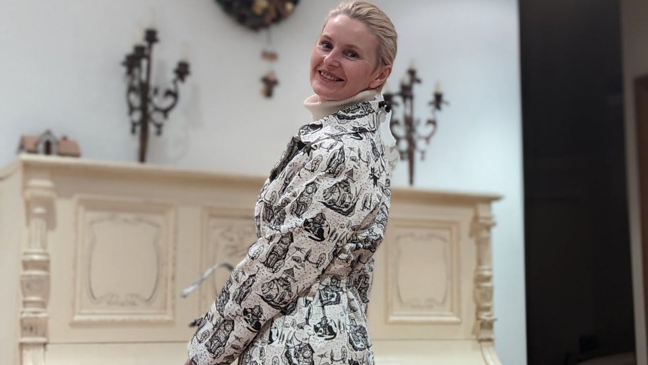 Дочка нарисовала рисунки, а я напечатала ткань с ними и сшила себе модный наряд. К весне готова! смотреть онлайн