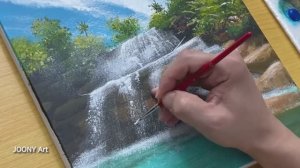 Как легко нарисовать тропический водопад акрилом? / Пошаговый мастер-класс