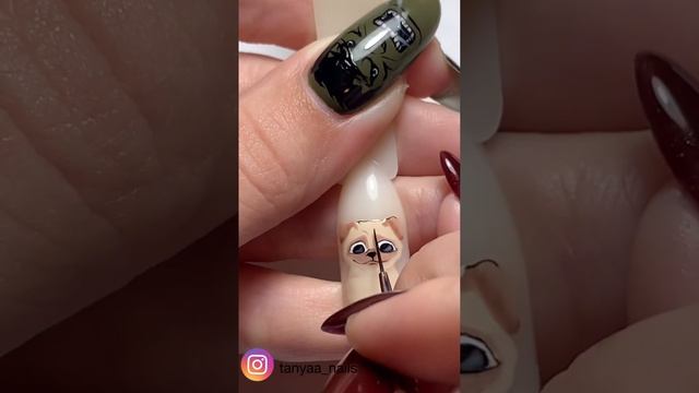 МК как нарисовать мопса на ногтях : подробный видео урок / рисунки на ногтях смотреть онлайн