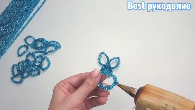 ?УКРАШЕНИЕ для волос к НОВОМУ ГОДУ из синельной (блестящей) проволоки. МК /diy смотреть онлайн