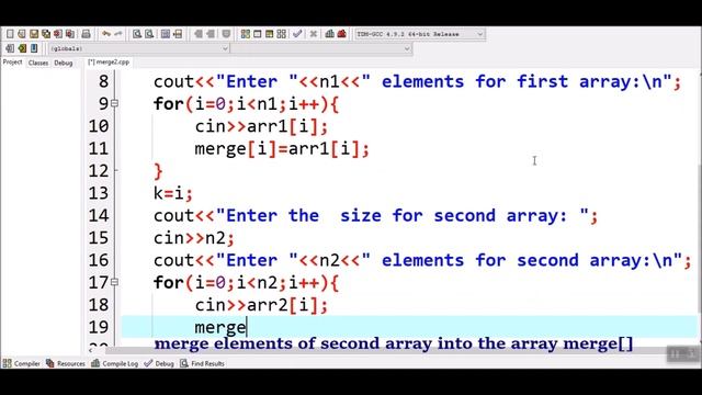 How to merge two arrays in descending order in C++ смотреть онлайн