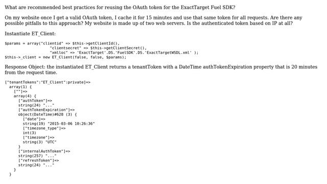 Salesforce: OAuth Token Management - Fuel SDK (PHP) смотреть онлайн