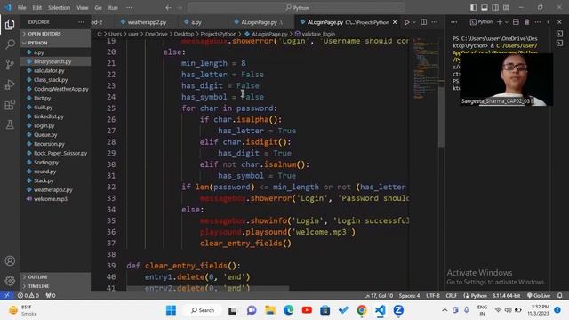 Login Page Using Python смотреть онлайн