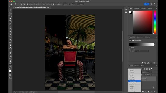 Editing photo with Lightroom & Photoshop with Gradient Map смотреть онлайн