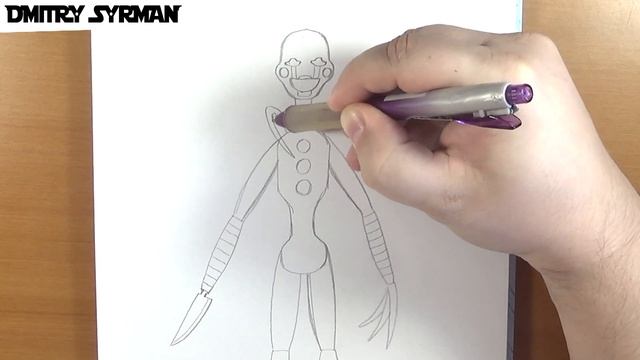 How to draw Smasher Puppet, FNAF, Как нарисовать Смэшер Марионетку, ФНАФ смотреть онлайн