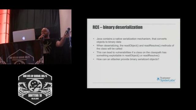 ROOTCON 10 Remote Code Execution via Java Native Deserialization by David Jorm смотреть онлайн