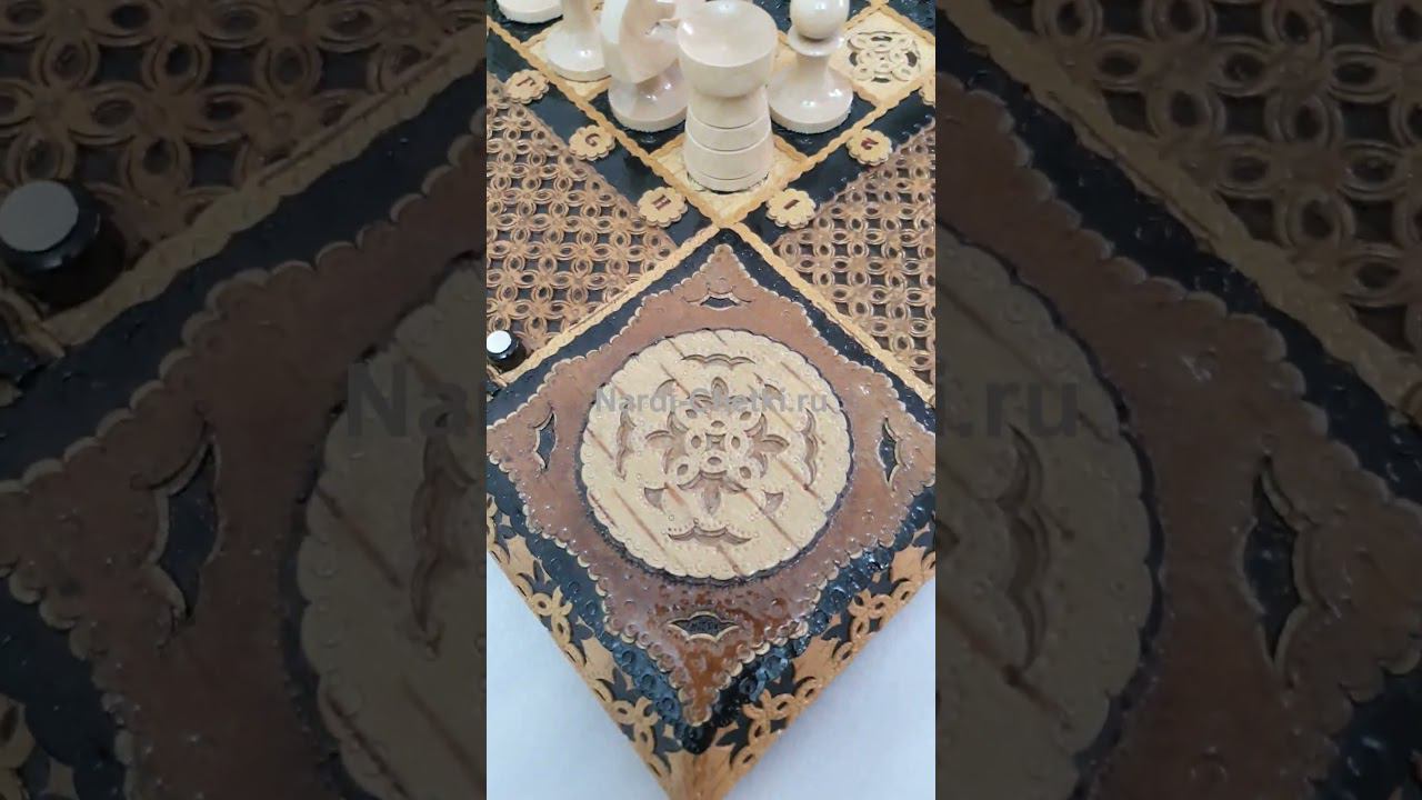 Шахматы нарды резные Королевский гамбит #эксклюзив #handmade #москва #шахматы #подарки #нарды
