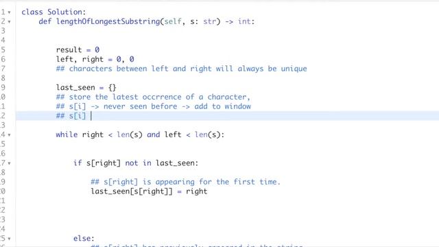 LeetCode Longest Substring without Repeating Characters Problem #3 | Python Solution смотреть онлайн