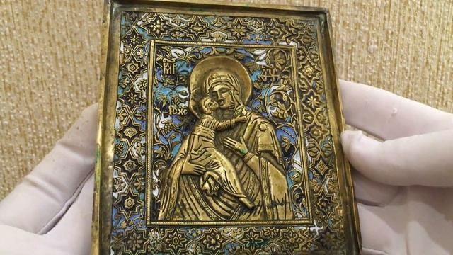 Икона Богородица с младенцем металлопластика бронза с эмалью смотреть онлайн