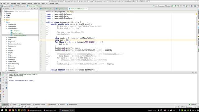 Урок Java 368: Best practice 4: Unnecesary objects смотреть онлайн