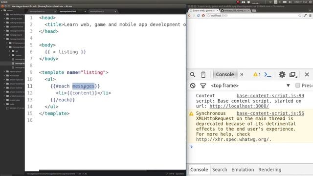 How to List Entries in Meteor? - Meteor.js Programming Tutorial смотреть онлайн