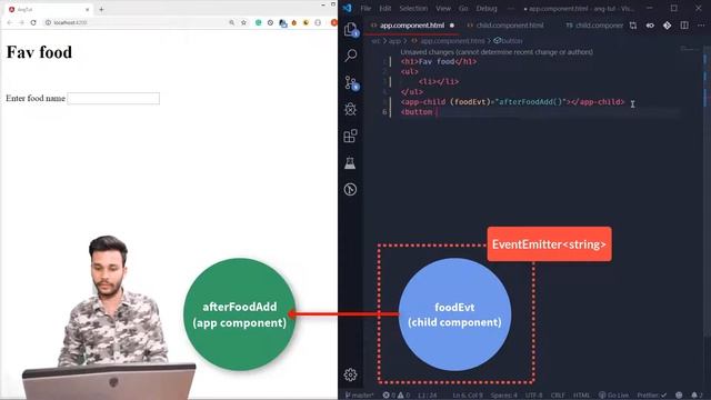 20. @Output() Decorator - Passing data from child to parent via event | Angular In Depth (Hindi) смотреть онлайн