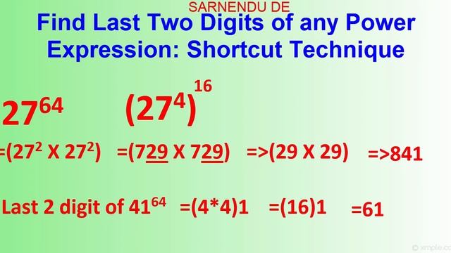 Find the Last Two Digits of Any Power Expression | CAT | Shortcut | Class 6-10 смотреть онлайн