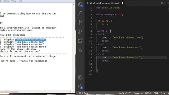 Using Switch Case Statements || C++ Activity Demo смотреть онлайн
