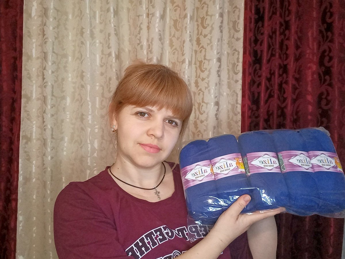 Большая покупка пряжи.Готовые две работы. смотреть онлайн