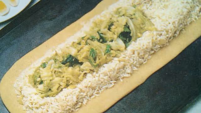 Пирог из слоеного оливкого теста