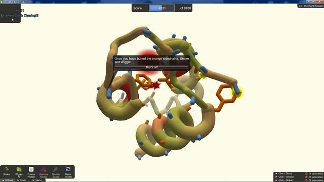 Foldit Intro Puzzle 4-4: The Right Rotation (Target Score: 8780) смотреть онлайн