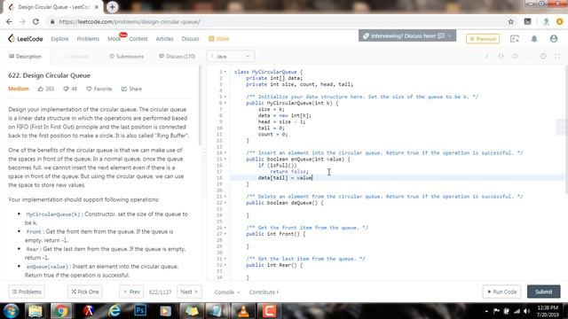 Coding Interview Tutorial 136 - Design Circular Queue [LeetCode] смотреть онлайн