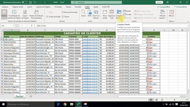 Aula 6 de EXCEL- Cadastro de Clientes- Principais Recursos do Excel passo a passo. смотреть онлайн